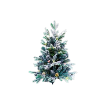 Arbol de Navidad decoracion nieve y piñas con bolitas rojas LED 90cm F.BRIGHT LED