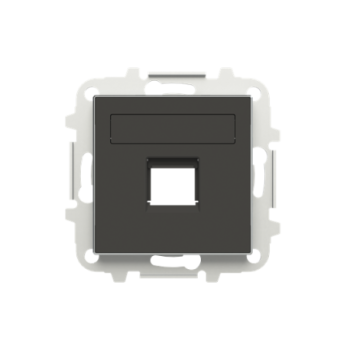 Tapa 1 conector con persiana Sky negro soft 8518.1 NS