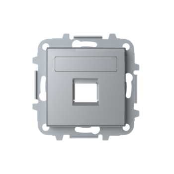 Tapa 1 conector con persiana Sky plata 8518.1 PL
