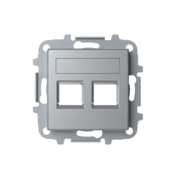 Tapa 2 conectores con persiana SKY plata 8518.2 PL