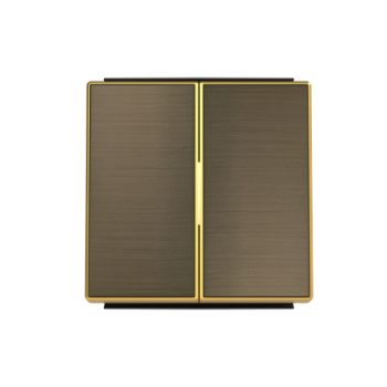 Tecla doble interruptor-conmutador de la serie SKY color oro envejecido 8511 OE
