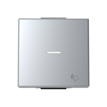 Tecla pulsador con visor y símbolo timbre Sky Niessen plata 8504.3 PL