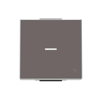Tecla pulsador con visor y símbolo timbre Sky Niessen Taupé 8504.3 TP