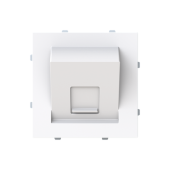 Tapa toma informática inclinada con persiana 1 conector Serie Alba blanco brillo 8916.7 BL
