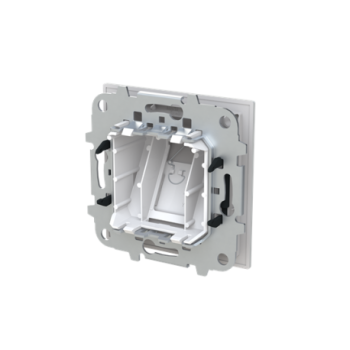 Tapa toma informática inclinada con persiana 1 conector Serie Alba blanco brillo 8916.7 BL