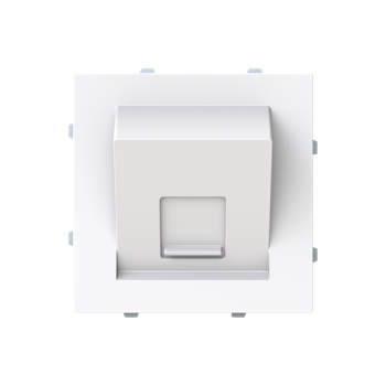 Tapa toma informática inclinada con persiana 1 conector Serie Alba blanco mate 8916.7 BT