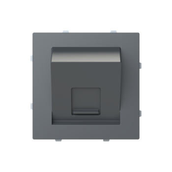 Tapa toma informática inclinada con persiana 1 conector Serie Alba gris mate 8916.7 GR
