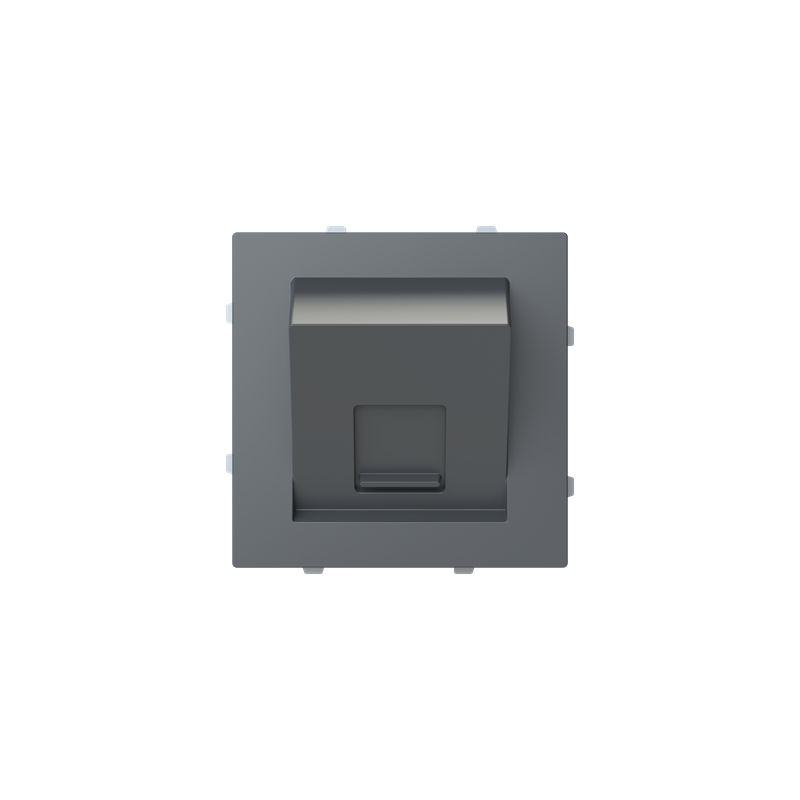 Tapa toma informática inclinada con persiana 1 conector Serie Alba gris mate 8916.7 GR