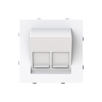 Tapa toma informática inclinada con persiana 2 conectores Serie Alba blanco brillo 8916.8 BL