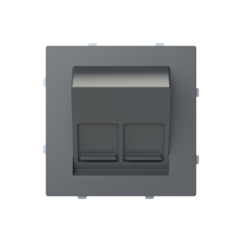 Tapa toma informática inclinada con persiana 2 conectores Serie Alba gris mate 8916.8 GR