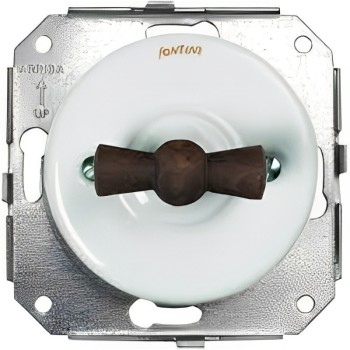 DOBLE CONMUTADOR DE PORCELANA, LAZO HAYA ENVEJECIDA  FON31302181+FON30967211