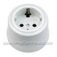 BASE ENCHUFE SCHUKO PORCELANA BLANCA