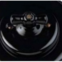 FONTINI 31306272 INTERRUPTOR SENCILLO DE PORCELANA NEGRA. MANETA PORCELANA NEGRA