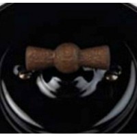 Fontini 31206292 INTERRUPTOR SENCILLO DE PORCELANA NEGRA. MANETA ENVEJECIDA