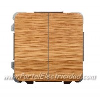 DOBLE INTERRUPTOR SENCILLO, MADERA ROBLE