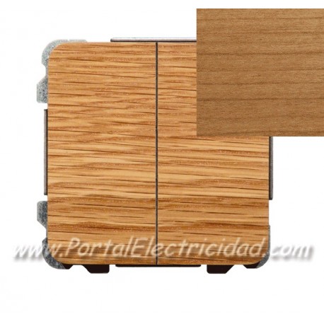 DOBLE INTERRUPTOR SENCILLO, MADERA CEREZO
