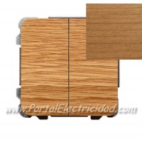 DOBLE INTERRUPTOR CONMUTADO, MADERA CEREZO