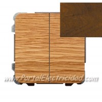 DOBLE INTERRUPTOR CONMUTADO, MADERA NOGAL