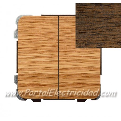 DOBLE INTERRUPTOR CONMUTADO, MADERA WENGUE