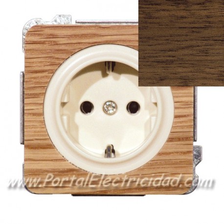 BASE DE ENCHUFE SCHUKO TTL, MADERA WENGUE