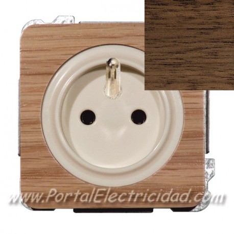 BASE DE ENCHUFE SISTEMA FRANCES, MADERA WENGUE