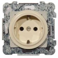 BASE ENCHUFE SCHUKO CON TT LATERAL MARFIL. EDE REAL