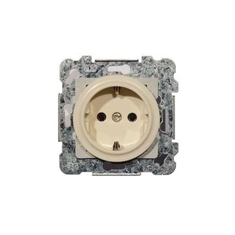 BASE ENCHUFE SCHUKO CON TT LATERAL MARFIL. EDE REAL