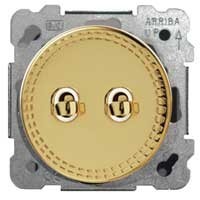 DOBLE INTERRUPTOR BRILLO ORO. EDE REAL