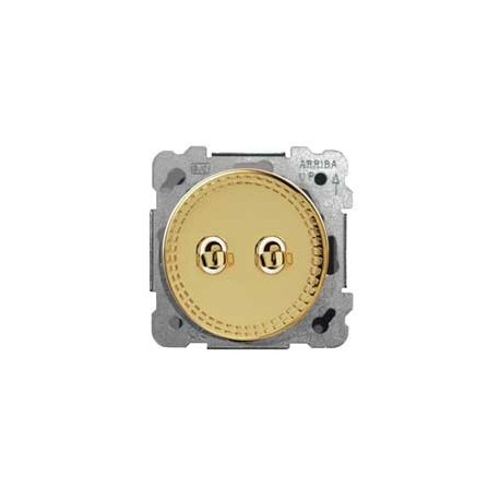 DOBLE INTERRUPTOR BRILLO ORO. EDE REAL
