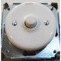 PULSADOR 10A - 250V PORCELANA BLANCA. TIPO COLONIAL