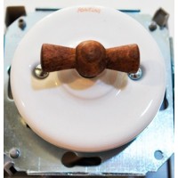 INTERRUPTOR  DE PORCELANA. LAZO ENVEJECIDO