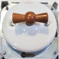 DOBLE CONMUTADOR DE PORCELANA, LAZO MIEL