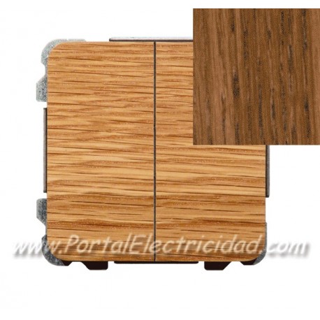 DOBLE INTERRUPTOR SENCILLO MADERA ROBLE ENVEJECIDO EDE57102RE