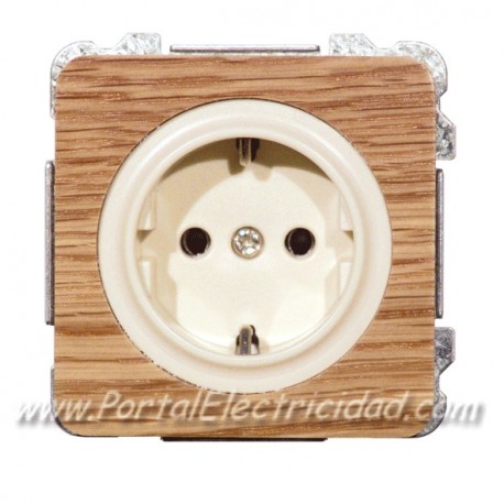 BASE DE ENCHUFE SCHUKO TTL MADERA ROBLE EDE50500E