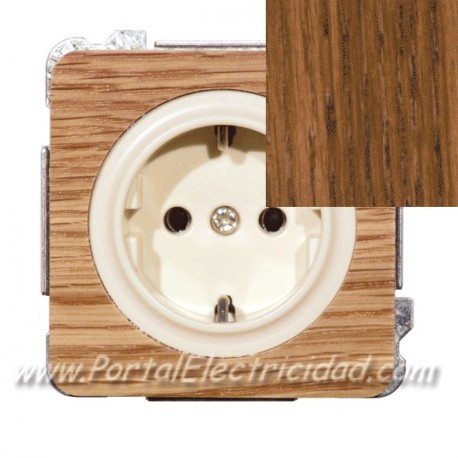 BASE DE ENCHUFE SCHUKO TTL MADERA ROBLE ENVEJECIDO EDE50500RE