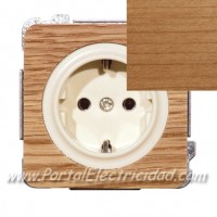 BASE DE ENCHUFE SCHUKO TTL MADERA CEREZO EDE50500C