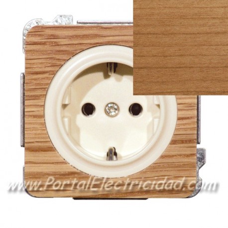 BASE DE ENCHUFE SCHUKO TTL MADERA CEREZO EDE50500C