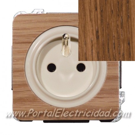 BASE DE ENCHUFE SISTEMA FRANCES MADERA ROBLE ENVEJECIDO EDE50504RE