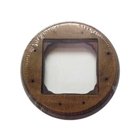 MARCO MADERA ENVEJECIDO AGUJERO CUADRADO
