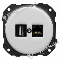 Toma de Teléfono + RJ45 Categoría 6 de Empotrar Blanco Fontini DO