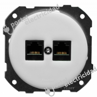 Doble Toma Teléfono de Empotrar Blanco Fontini DO