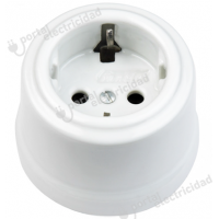 BASE ENCHUFE SCHUKO PORCELANA BLANCA