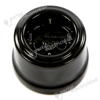 BASE ENCHUFE SCHUKO PORCELANA NEGRA