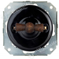 Fontini 31206292 INTERRUPTOR SENCILLO DE PORCELANA NEGRA. MANETA ENVEJECIDA