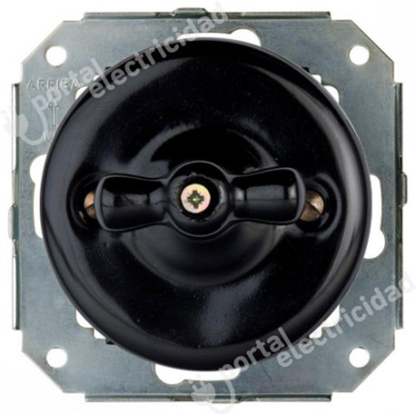 FONTINI 31306272 INTERRUPTOR SENCILLO DE PORCELANA NEGRA. MANETA PORCELANA NEGRA