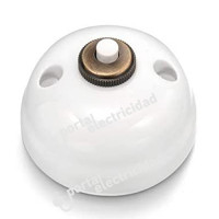 PULSADOR PARA TIMBRE, PORCELANA BLANCA