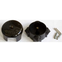 CAJA DE EMPALMES FONTINI DE PORCELANA NEGRA PARA CABLE O TUBO. DIAMETRO 118MM. 30401272
