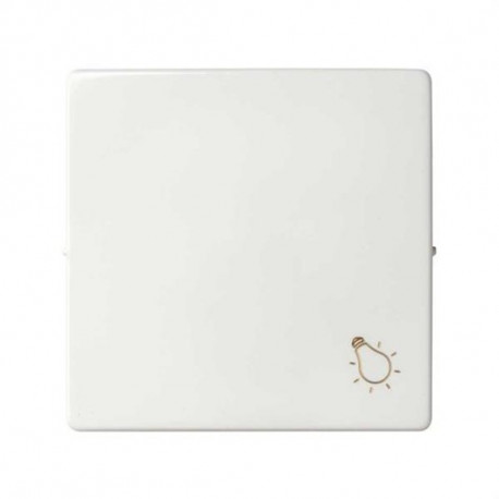 TECLA PULSADOR CON SIMBOLO LUZ SERIES SIMON 82. BLANCO
