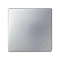 TECLA PULSADOR CON SIMBOLO TIMBRE SERIES SIMON 82. ALUMINIO MATE