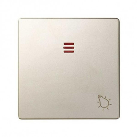 TECLA PULSADOR CON VISOR SIMBOLO LUZ SERIES SIMON 82 CAVA MATE